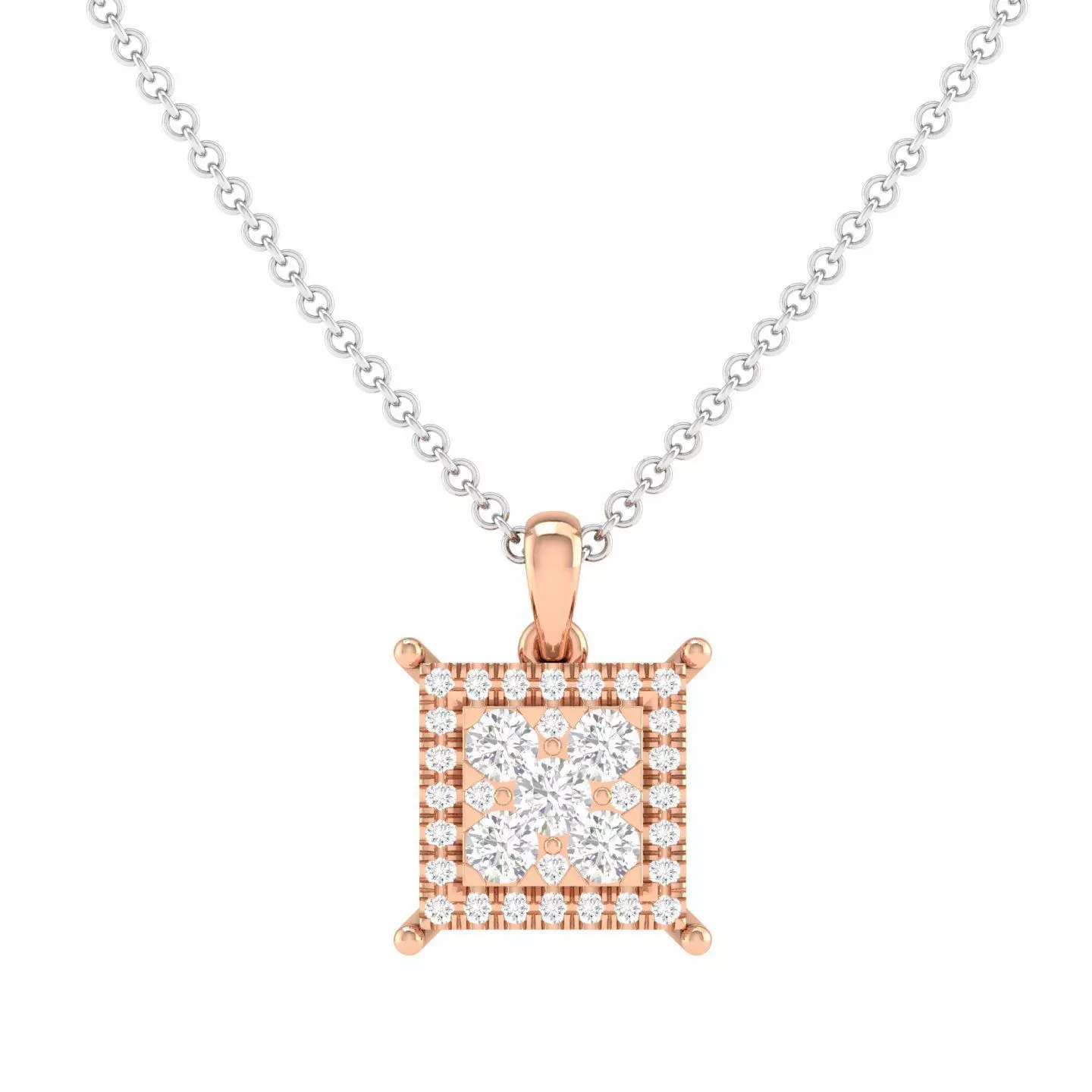 Women square pendant 3dm stl render detail 3D print model_0