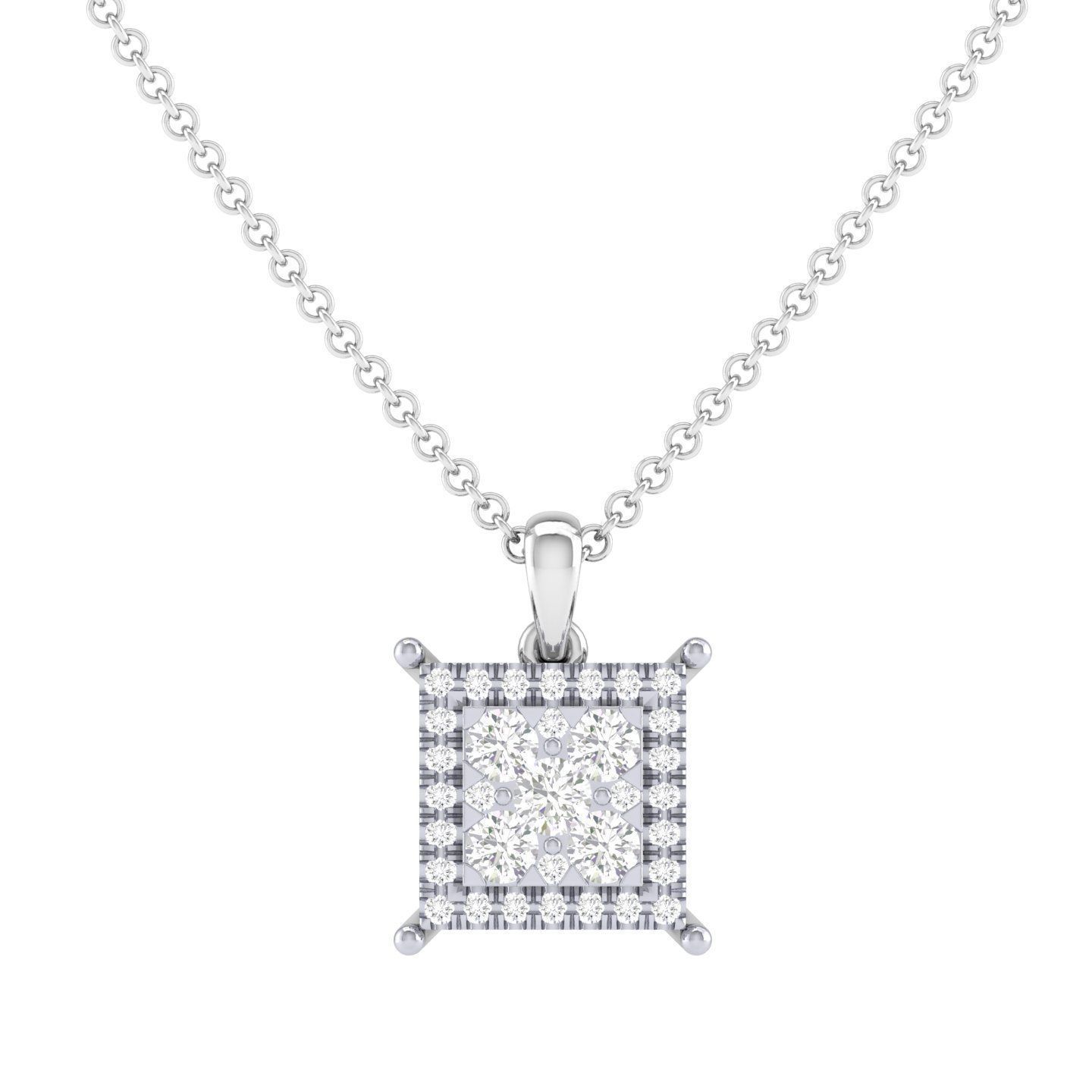 Women square pendant 3dm stl render detail 3D print model_3