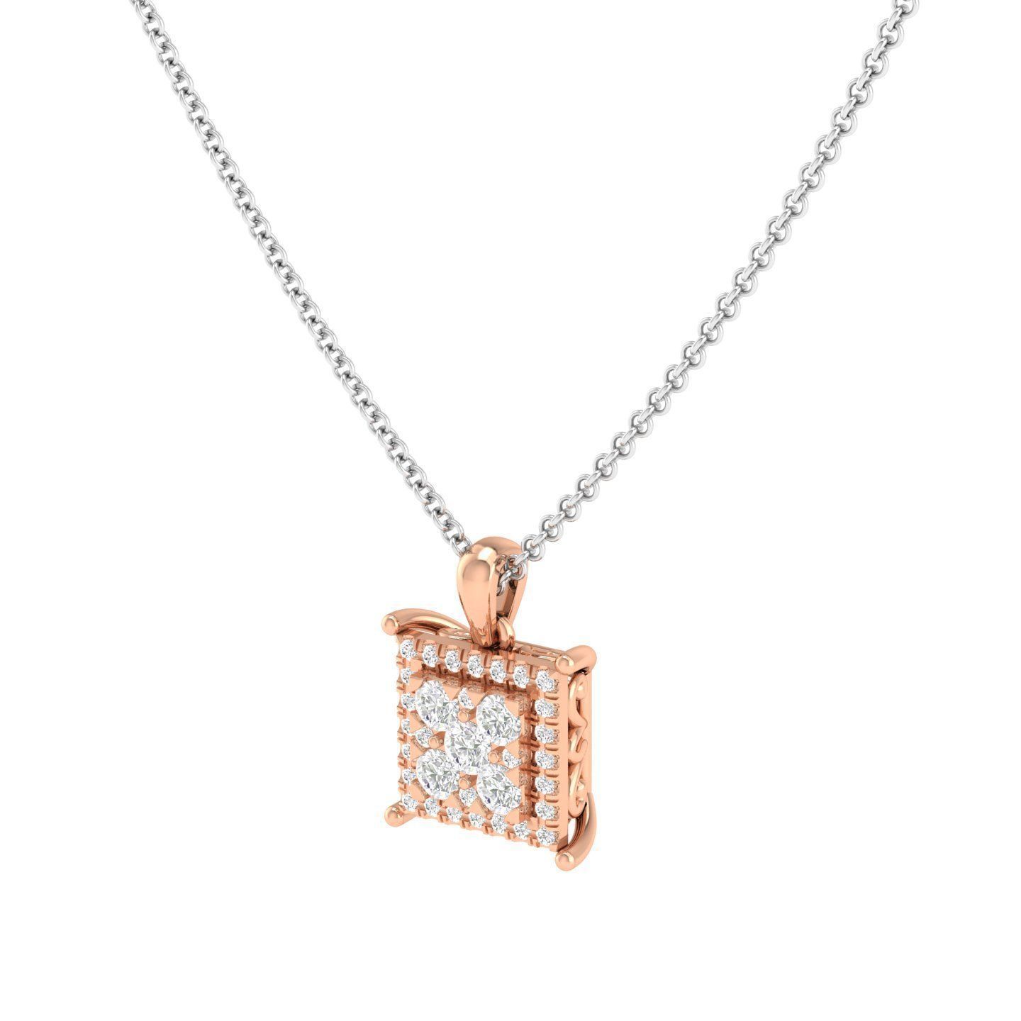 Women square pendant 3dm stl render detail 3D print model_2