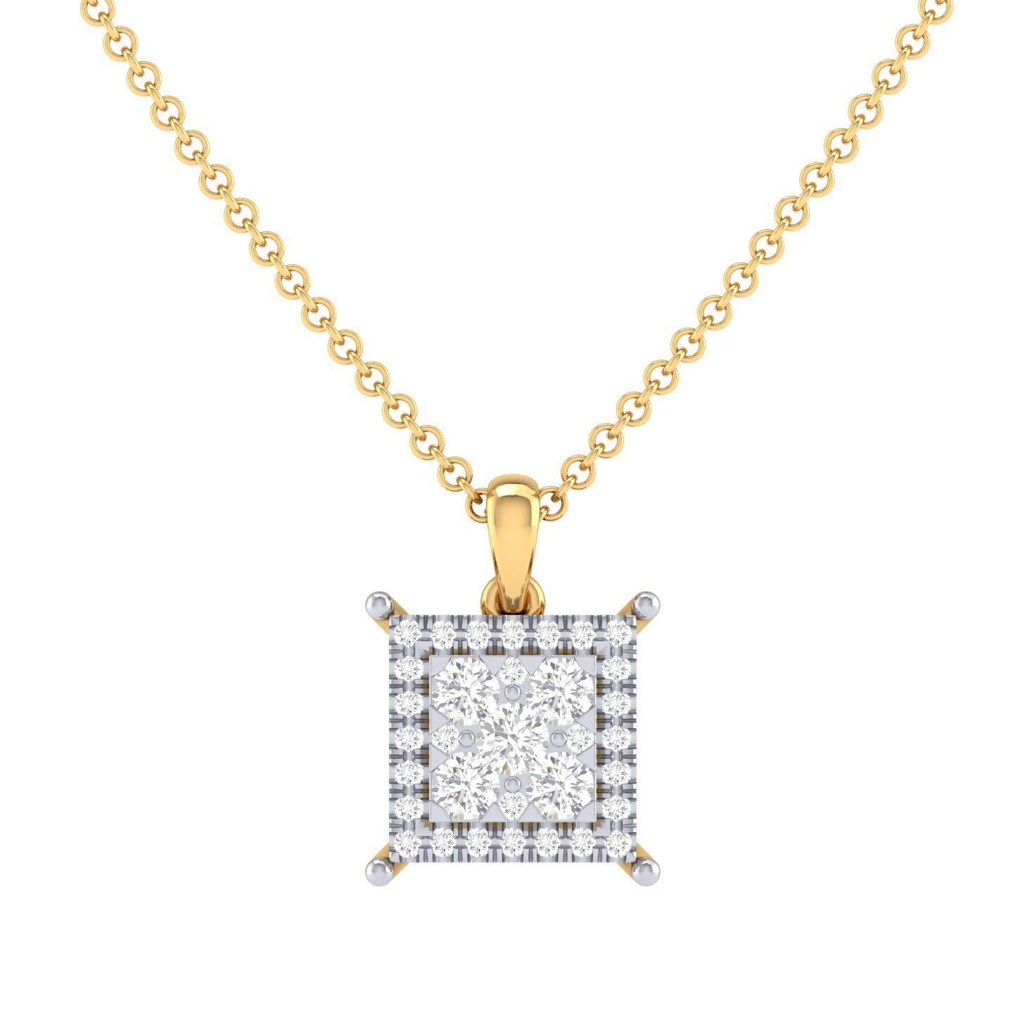 Women square pendant 3dm stl render detail 3D print model_6