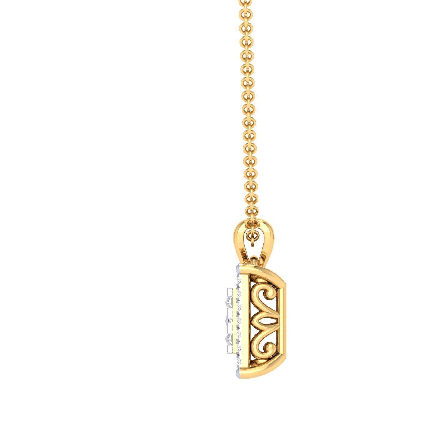 Women square pendant 3dm stl render detail 3D print model_7