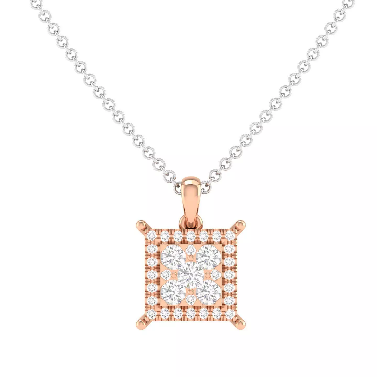 Women square pendant 3dm stl render detail 3D print model_0