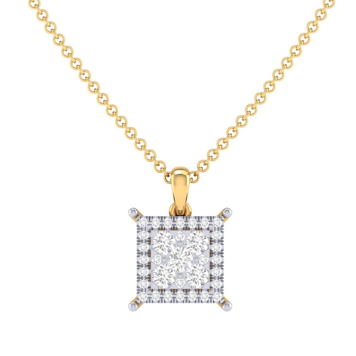 Women square pendant 3dm stl render detail 3D print model_6