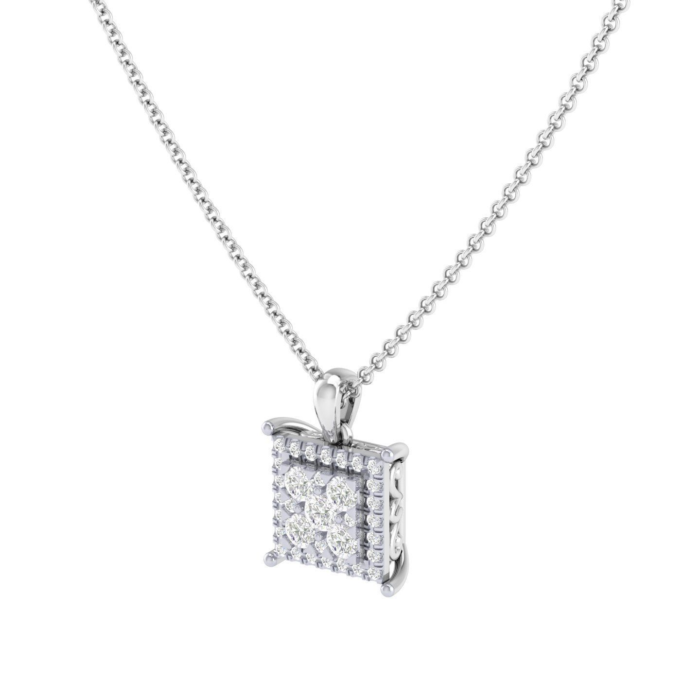 Women square pendant 3dm stl render detail 3D print model_5