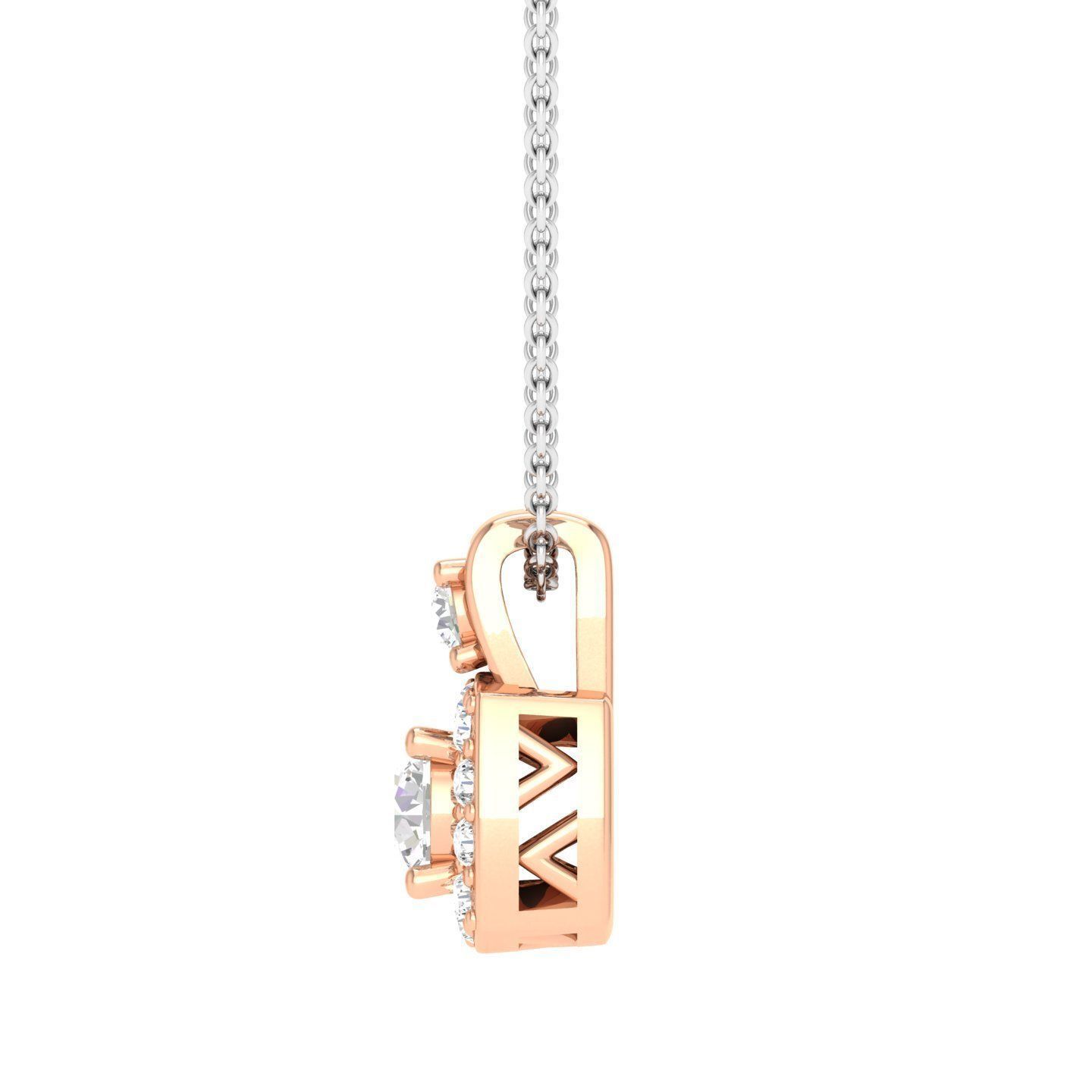 Women square solitaire pendant 3dm stl render detail 3D print model_1
