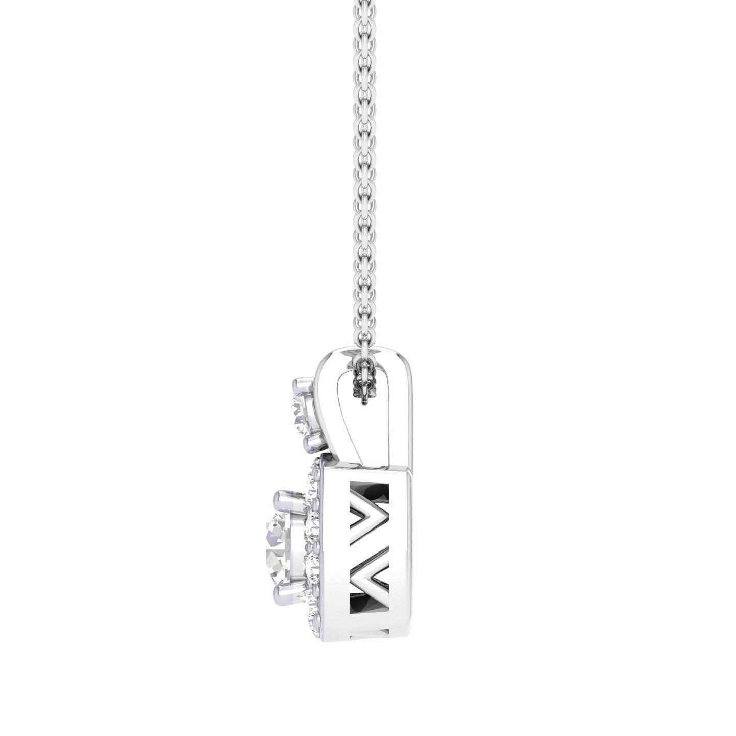 Women square solitaire pendant 3dm stl render detail 3D print model_4
