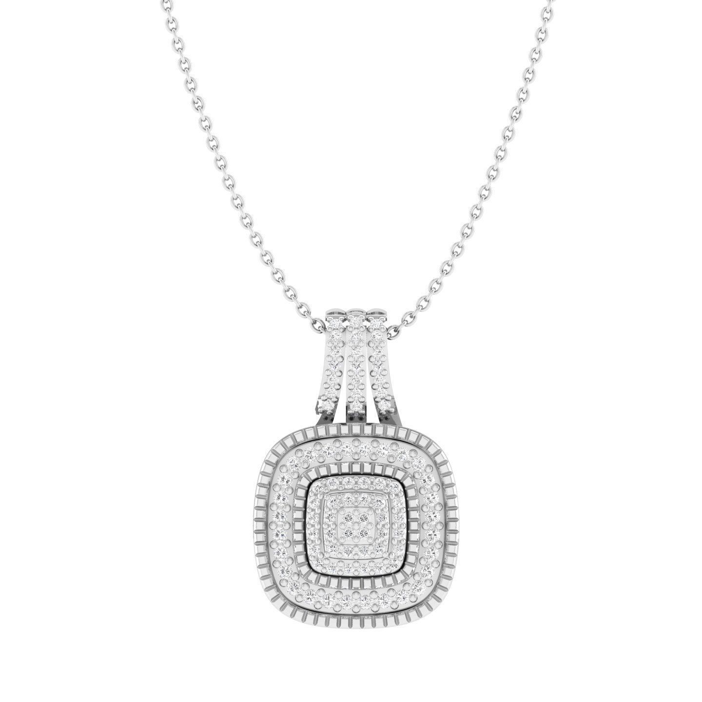 Women square pendant 3dm stl render detail 3D print model_3