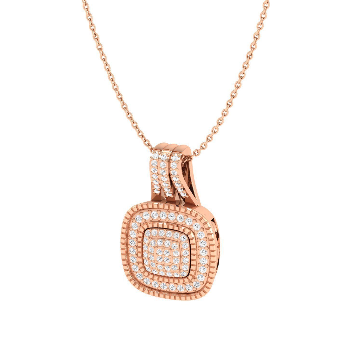 Women square pendant 3dm stl render detail 3D print model_2