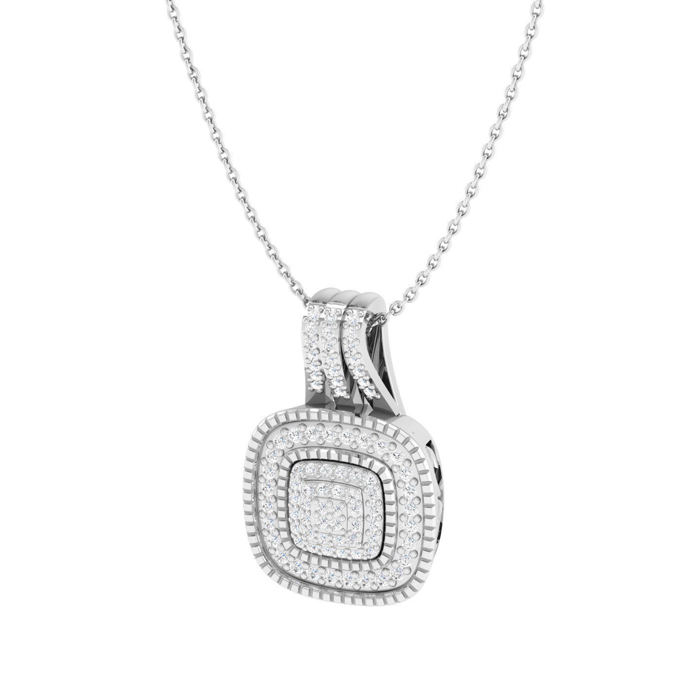 Women square pendant 3dm stl render detail 3D print model_5