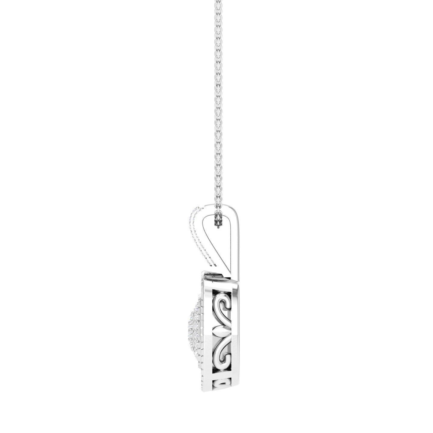 Women square pendant 3dm stl render detail 3D print model_4