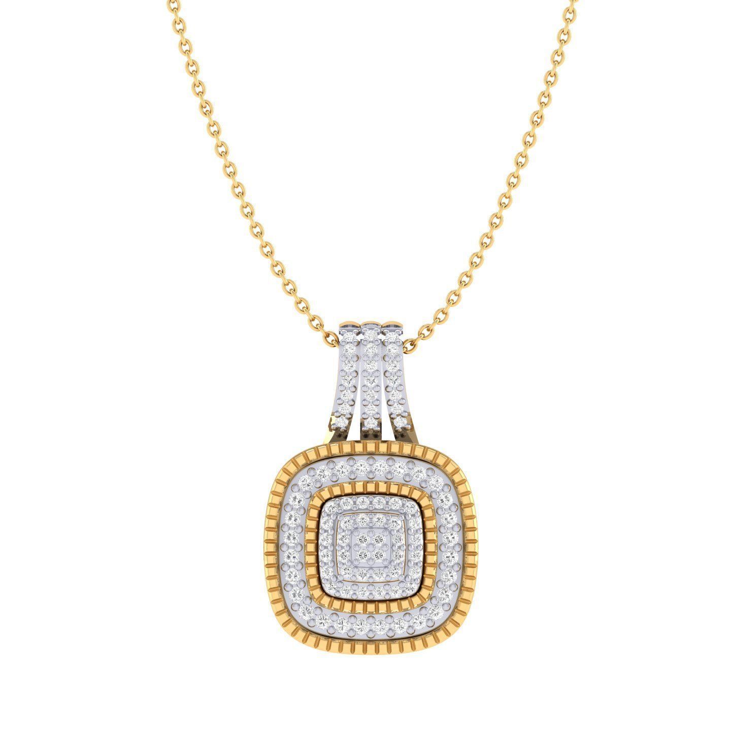 Women square pendant 3dm stl render detail 3D print model_6
