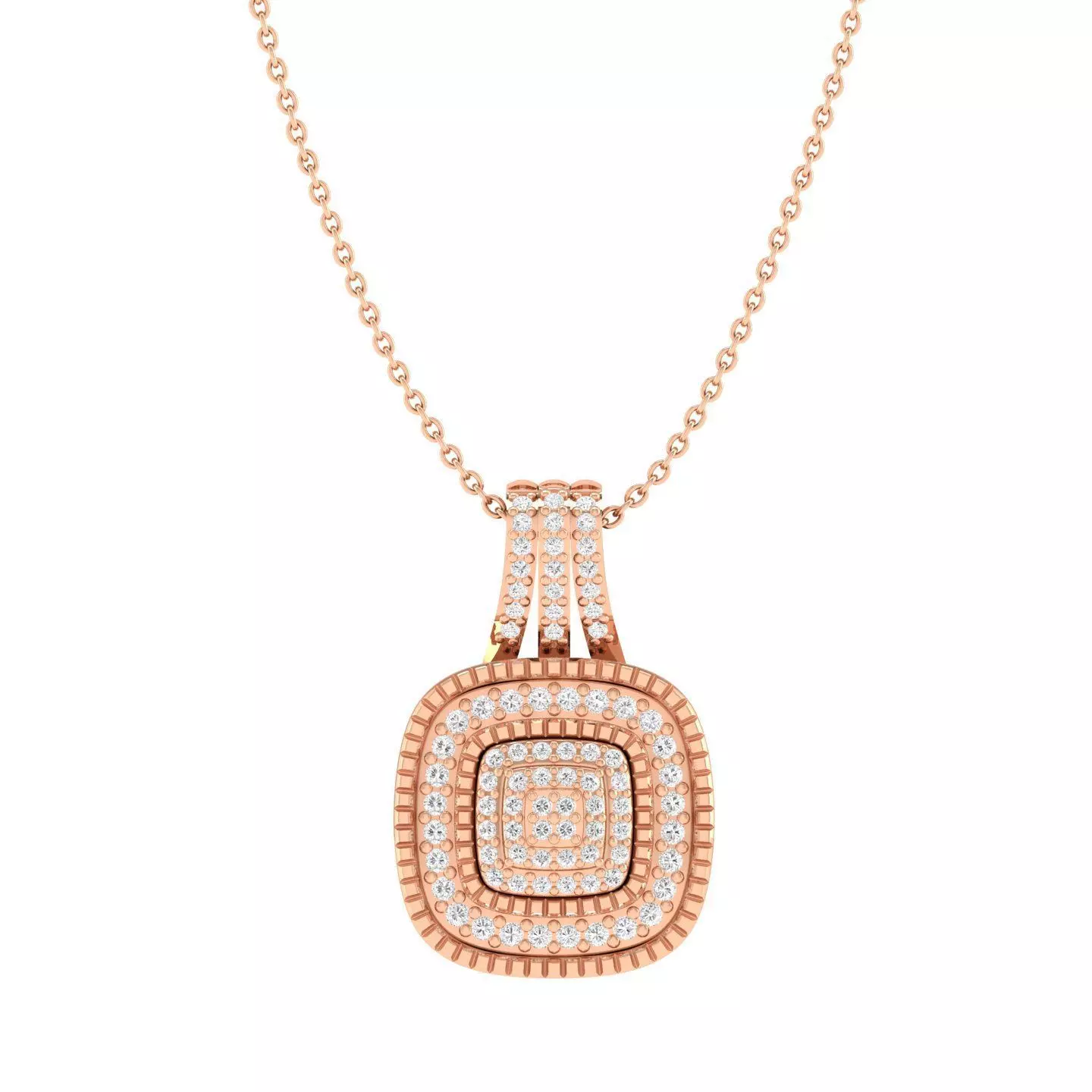 Women square pendant 3dm stl render detail 3D print model_0