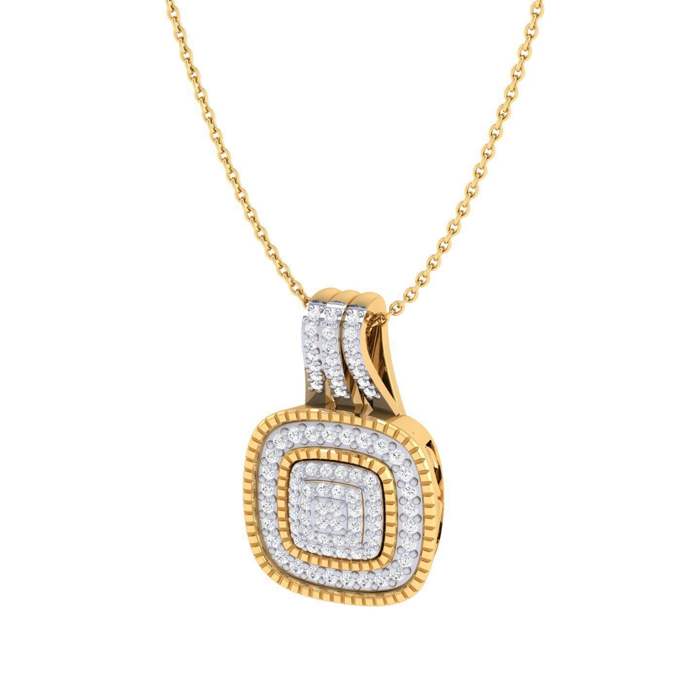 Women square pendant 3dm stl render detail 3D print model_8