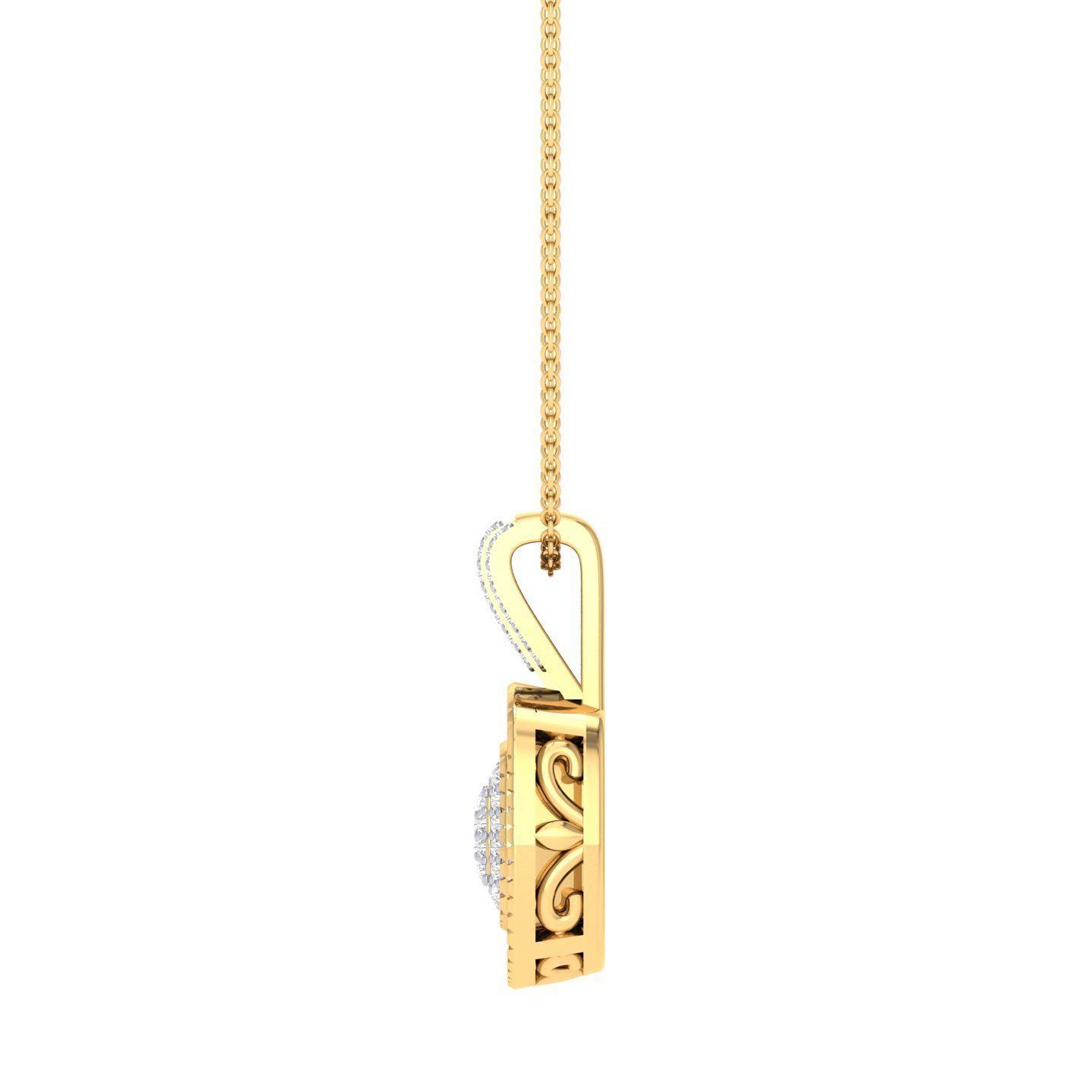 Women square pendant 3dm stl render detail 3D print model_7