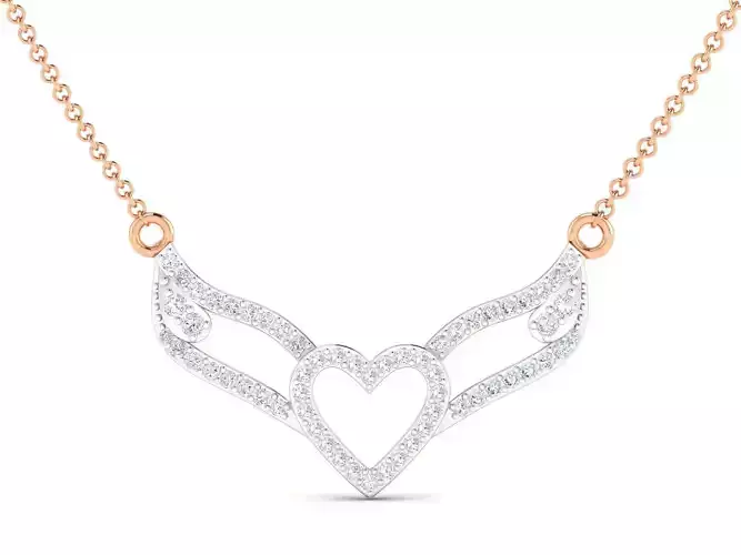 Women heart necklace pendant 3dm stl render detail 3D print model