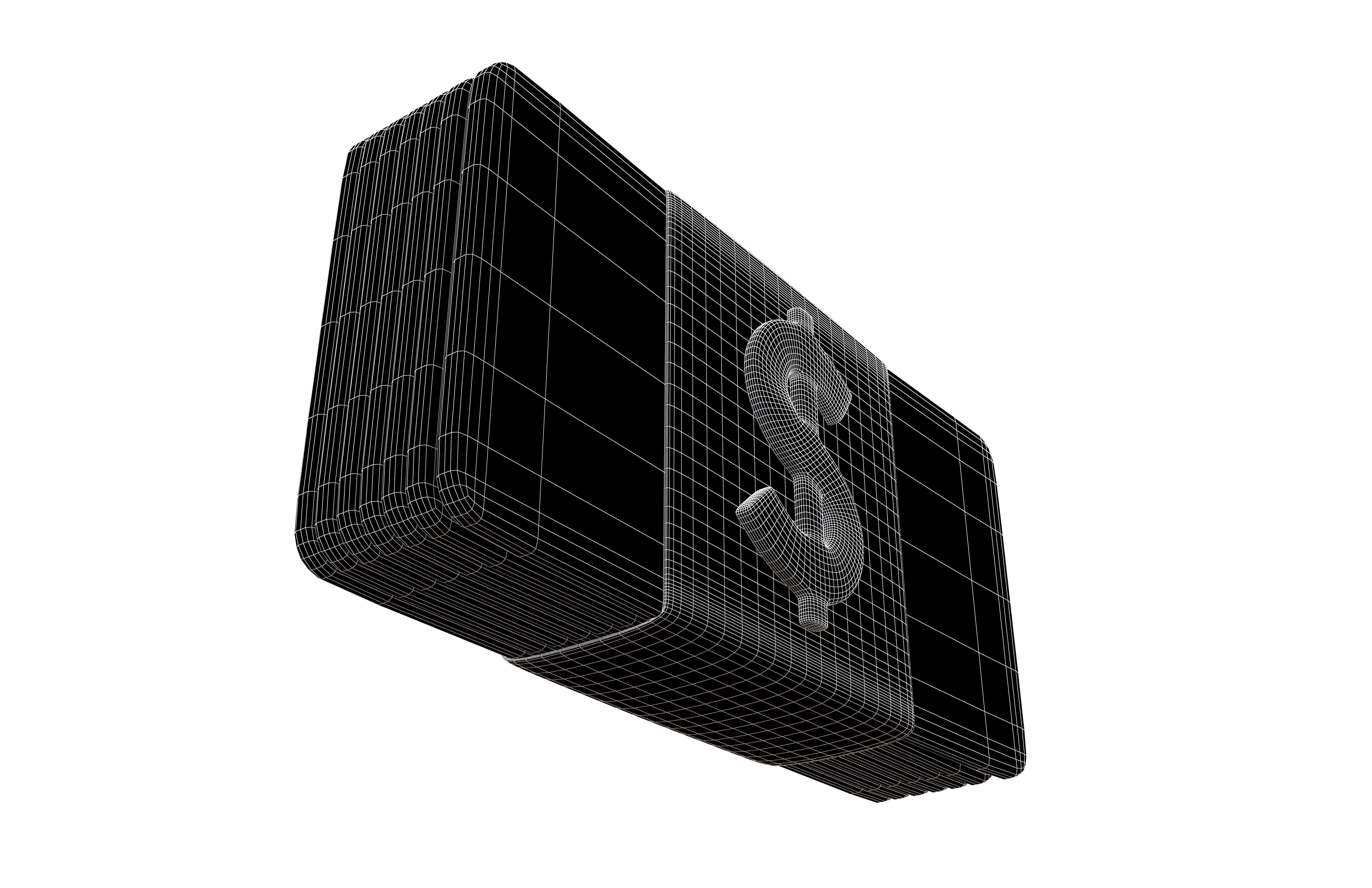 Cartoon Dollor v1 001 Low-poly 3D model_7