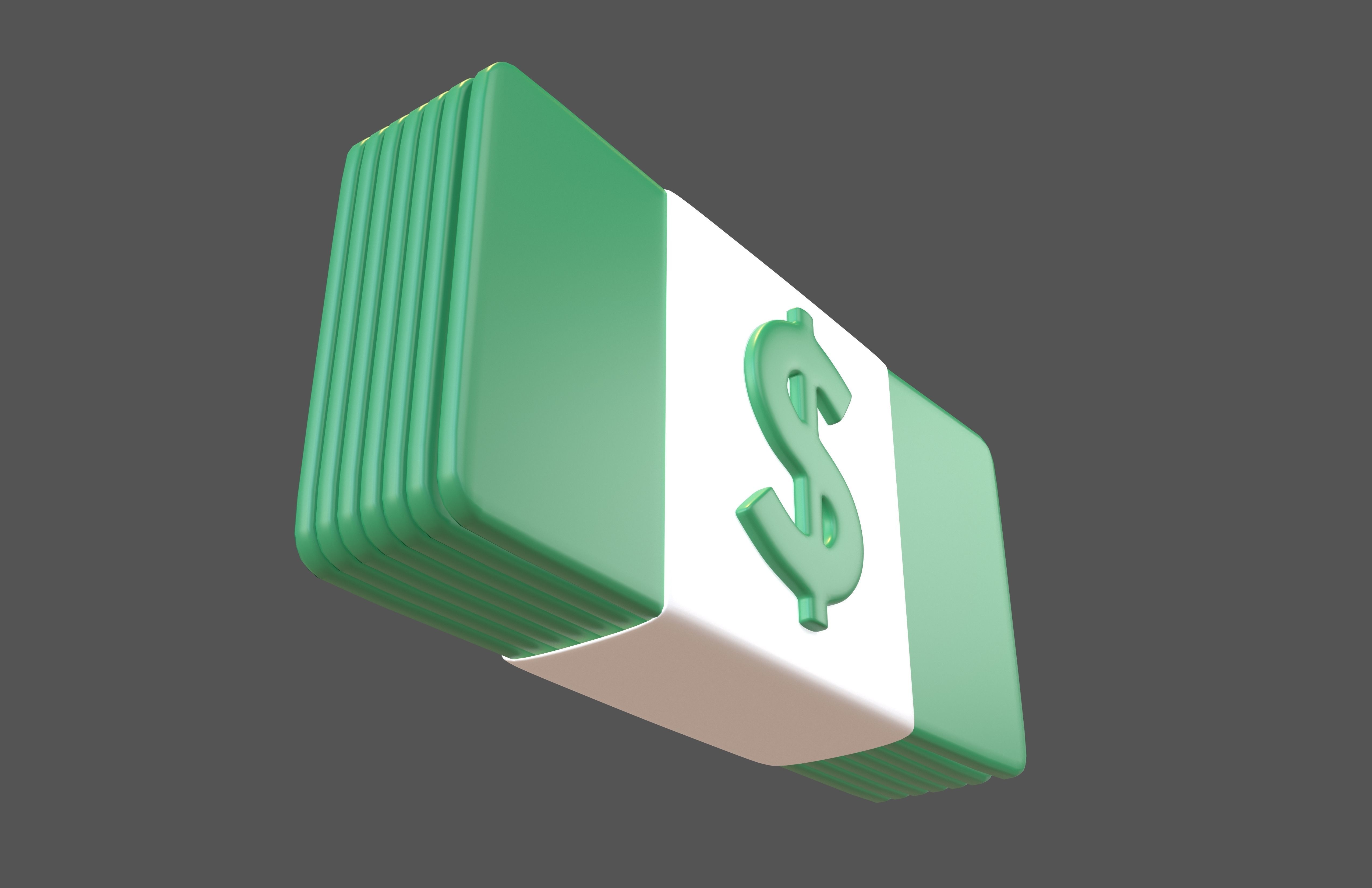 Cartoon Dollor v1 001 Low-poly 3D model_3