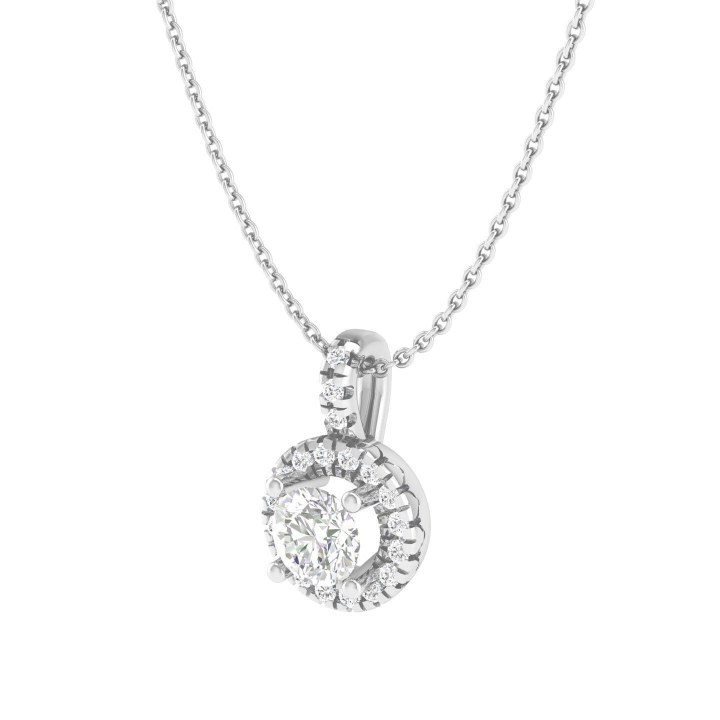 Women round solitaire pendant 3dm stl render detail 3D print model_5