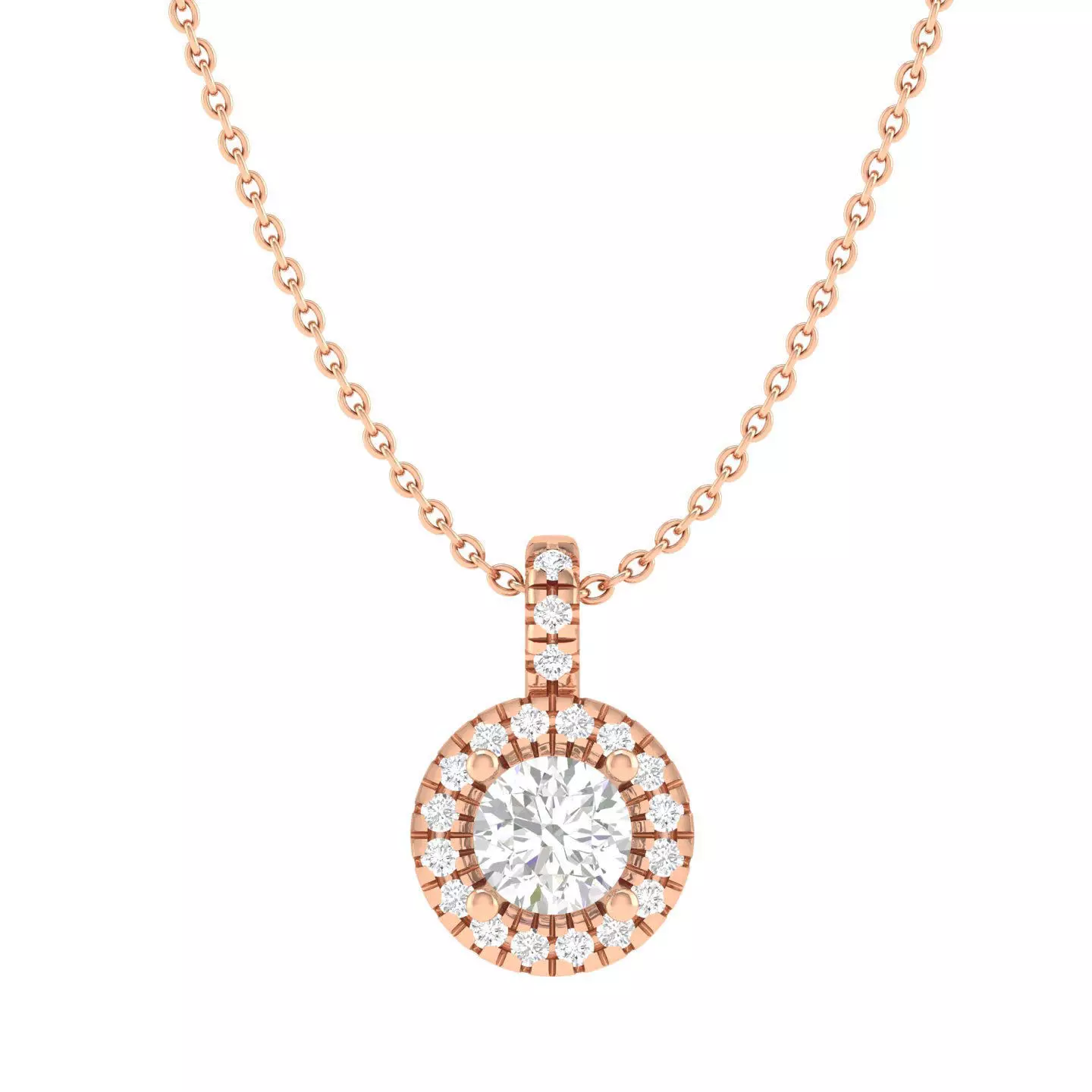 Women round solitaire pendant 3dm stl render detail 3D print model_0