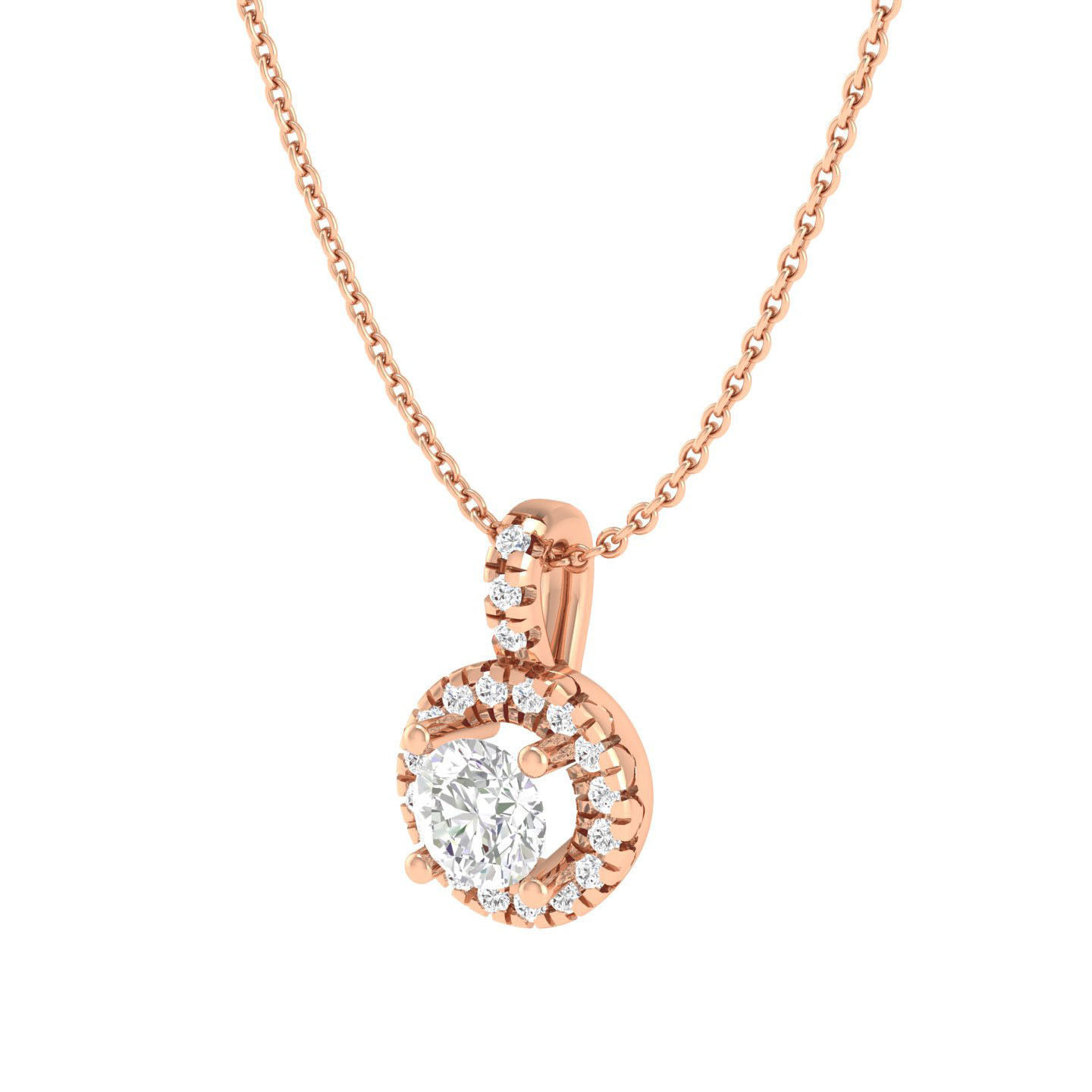 Women round solitaire pendant 3dm stl render detail 3D print model_2