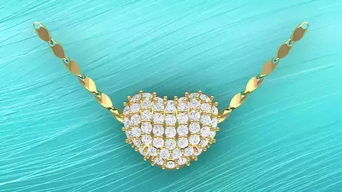 Heart pendant - Diamond pendant