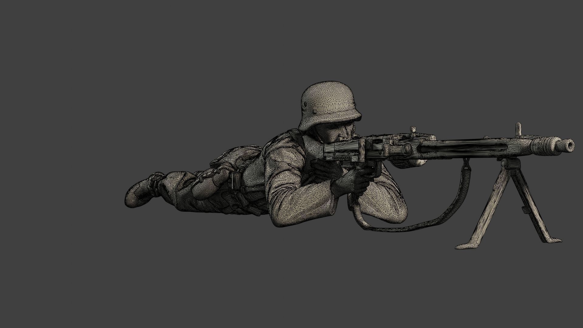 German soldiers ww2 MG42 G7 Pack1 3D Model Collection_11