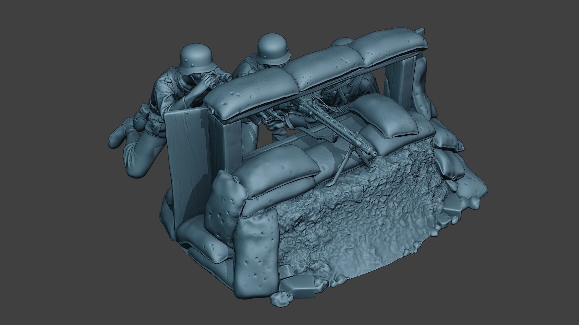 German soldiers ww2 MG42 G7 Pack1 3D Model Collection_10