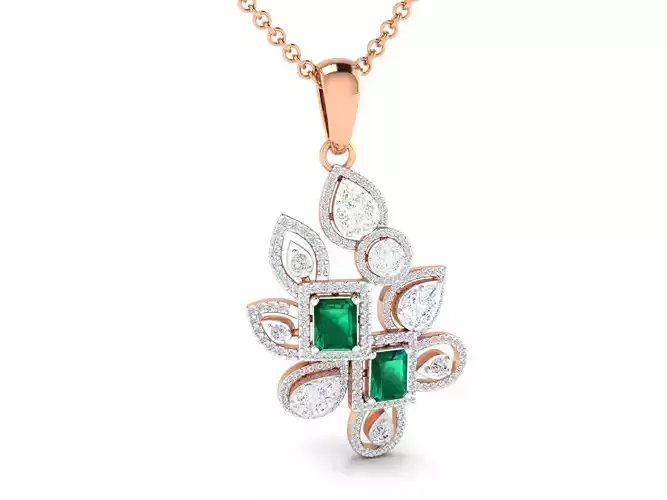 Women flower pendant 3dm stl render detail 3D print model