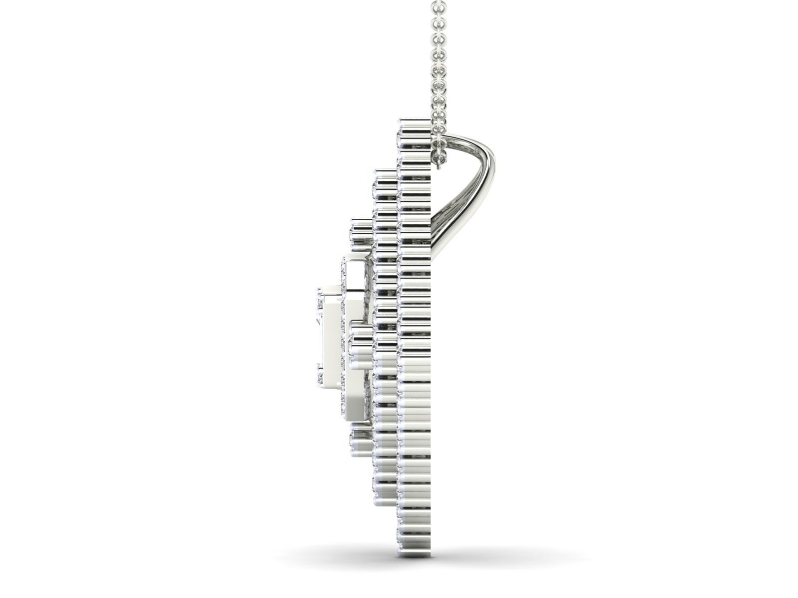 Women square pendant 3dm stl render detail 3D print model_11