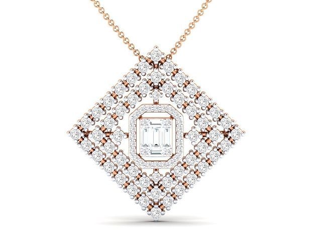Women square pendant 3dm stl render detail 3D print model