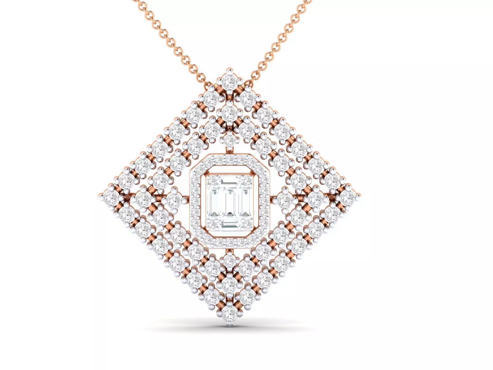 Women square pendant 3dm stl render detail 3D print model_0