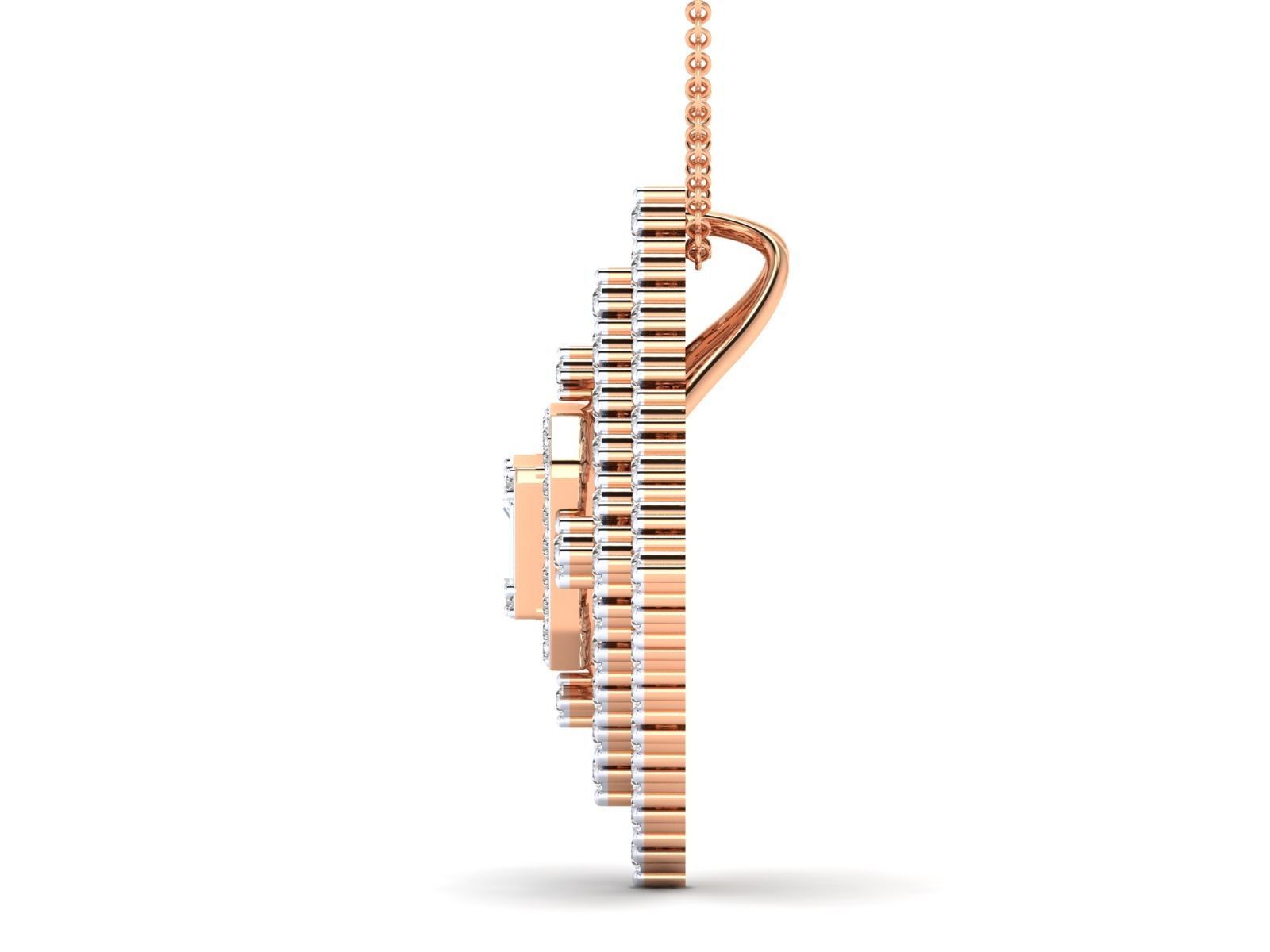 Women square pendant 3dm stl render detail 3D print model_5