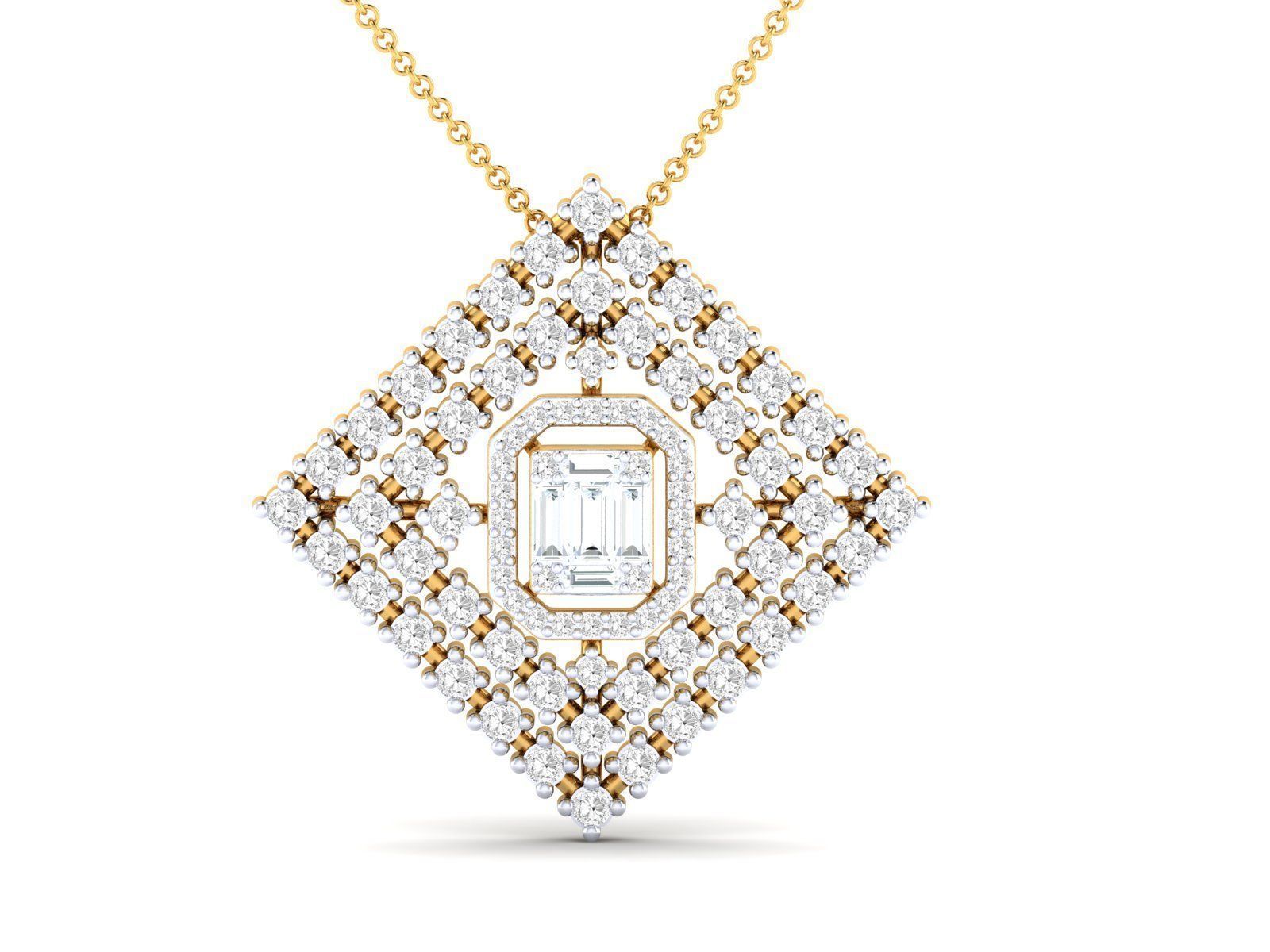 Women square pendant 3dm stl render detail 3D print model_14