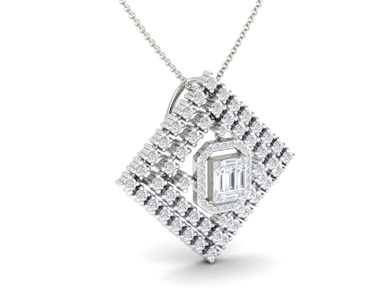 Women square pendant 3dm stl render detail 3D print model_7