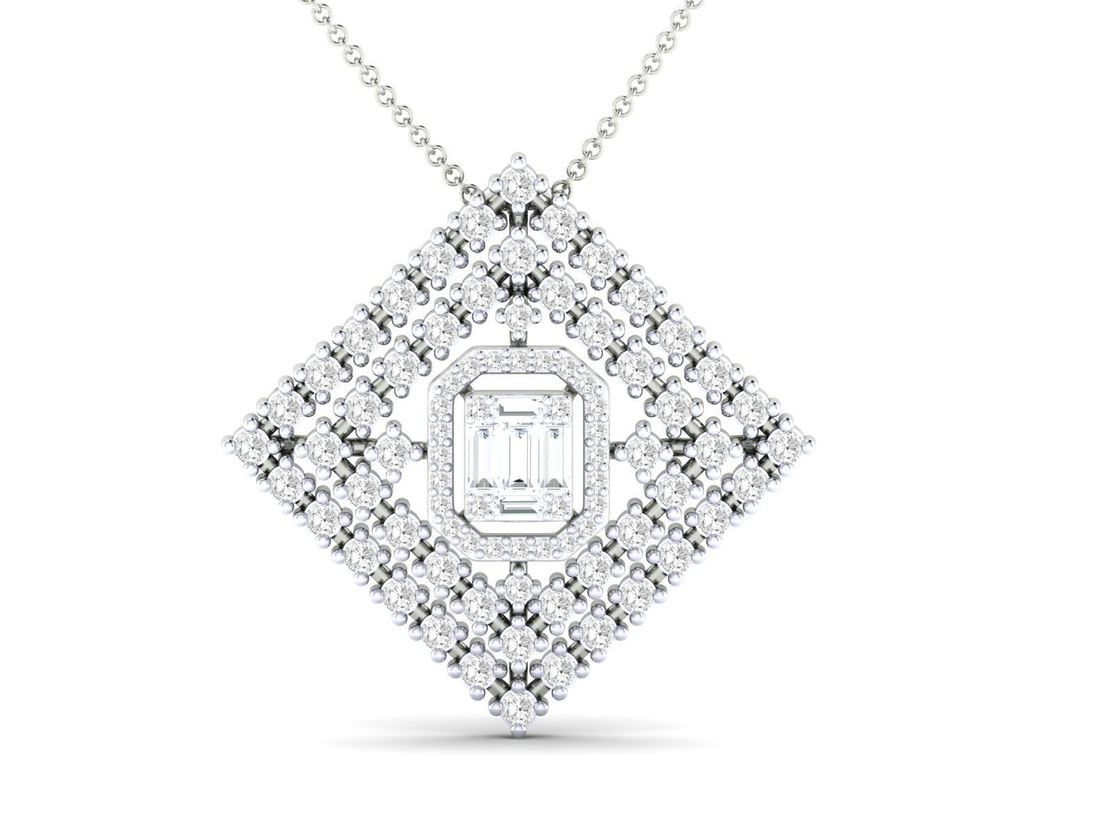 Women square pendant 3dm stl render detail 3D print model_9