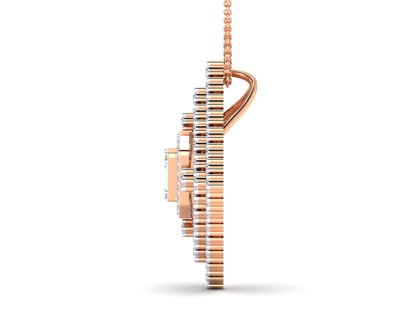 Women square pendant 3dm stl render detail 3D print model_4