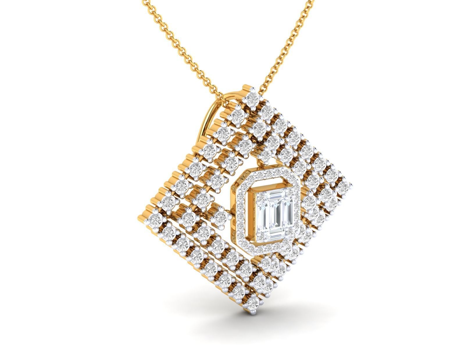 Women square pendant 3dm stl render detail 3D print model_13