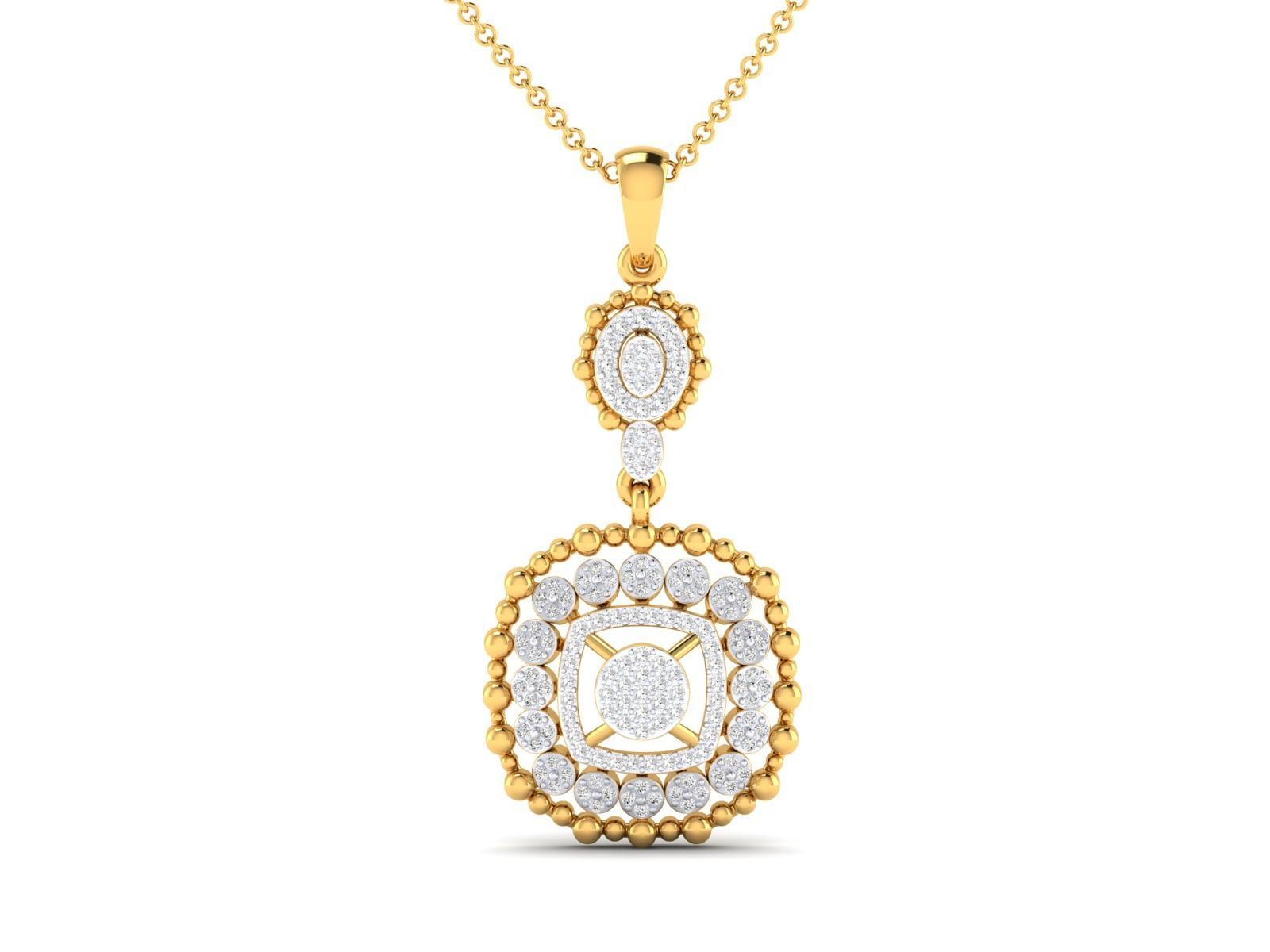 Women square pendant 3dm stl render detail 3D print model_13