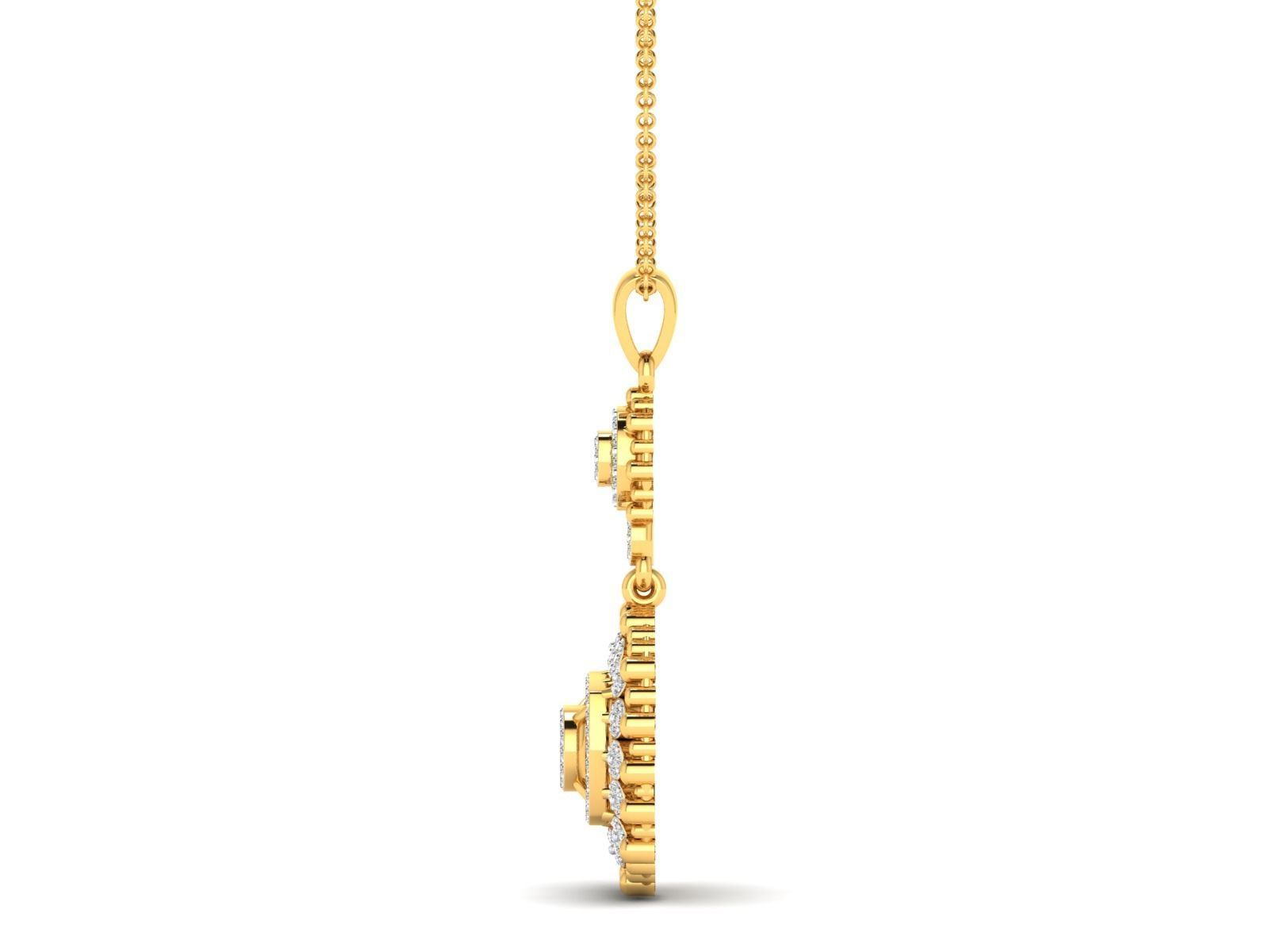Women square pendant 3dm stl render detail 3D print model_15