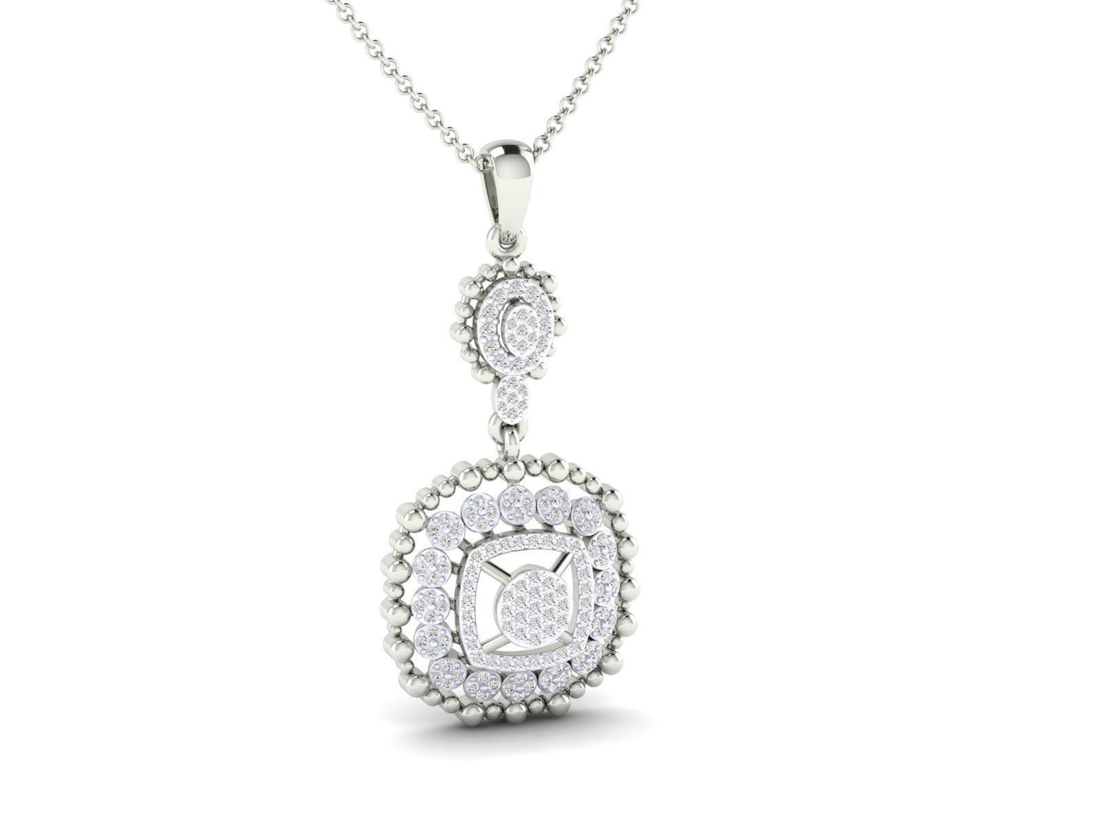 Women square pendant 3dm stl render detail 3D print model_6