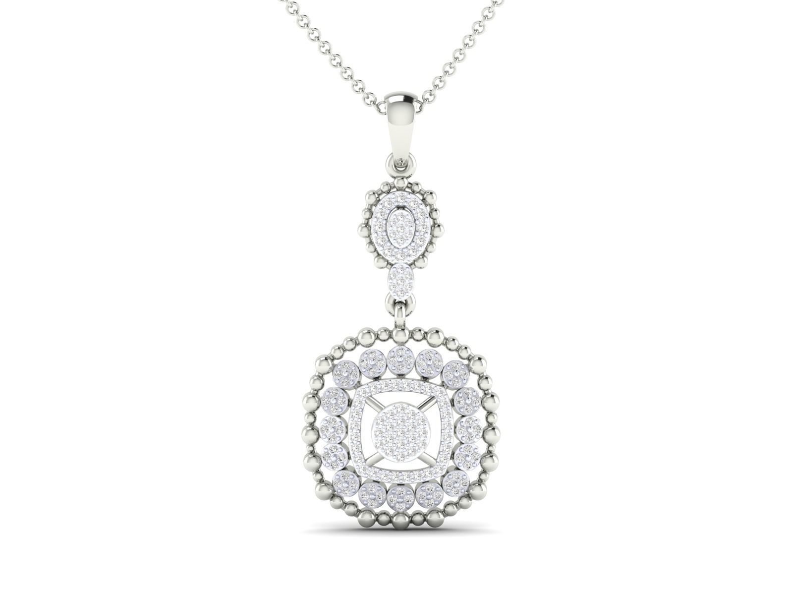 Women square pendant 3dm stl render detail 3D print model_9