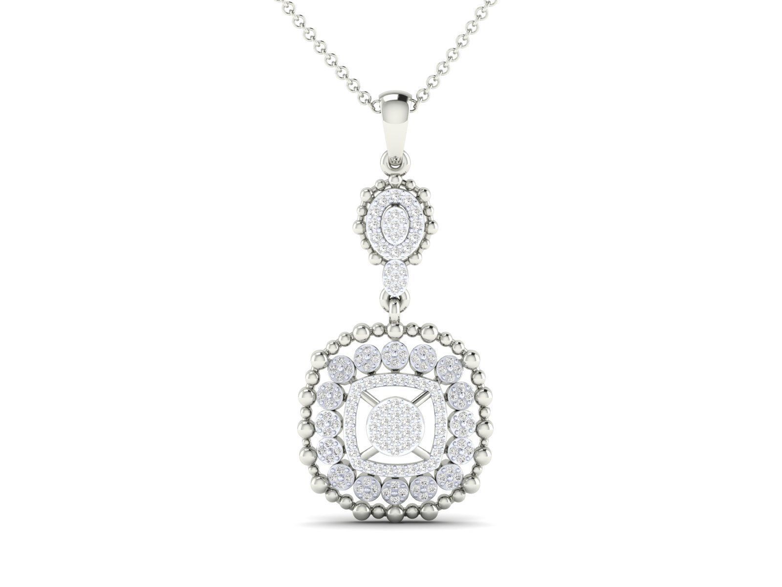 Women square pendant 3dm stl render detail 3D print model_8