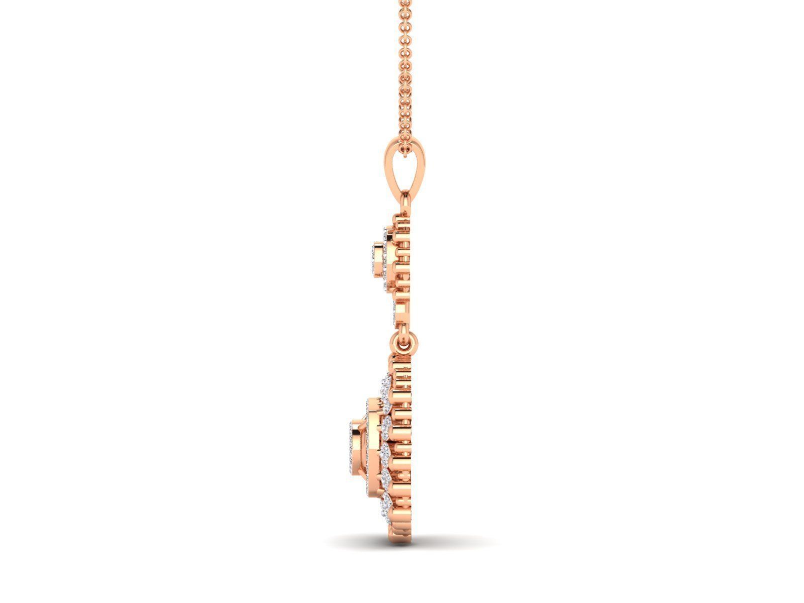 Women square pendant 3dm stl render detail 3D print model_4