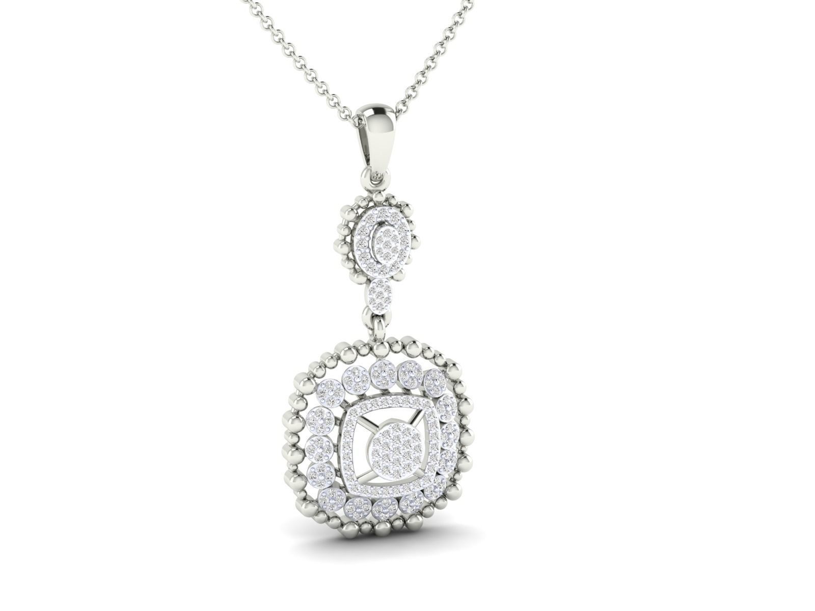 Women square pendant 3dm stl render detail 3D print model_7