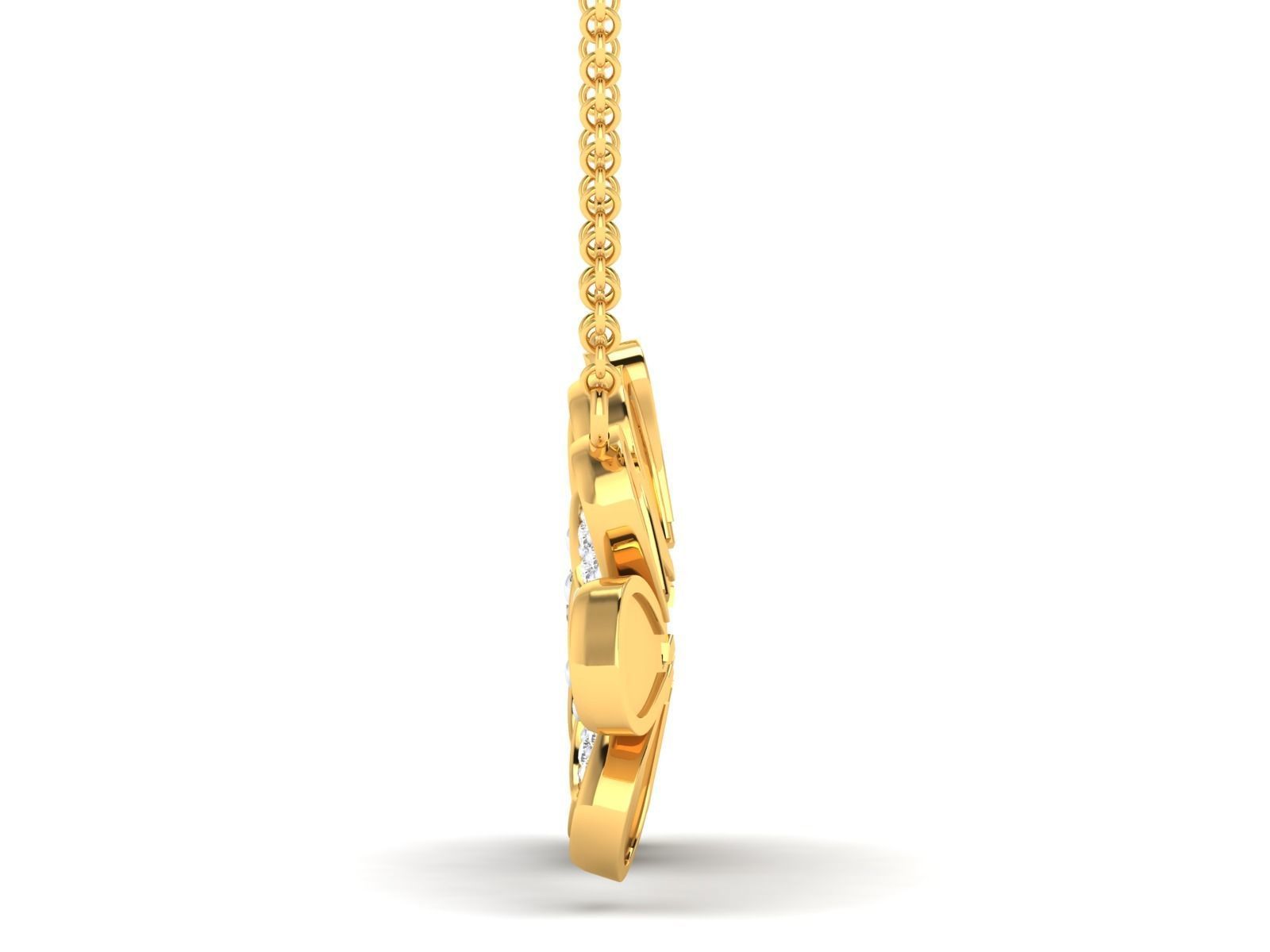 Women flower necklace pendant 3dm stl render detail 3D print model_17