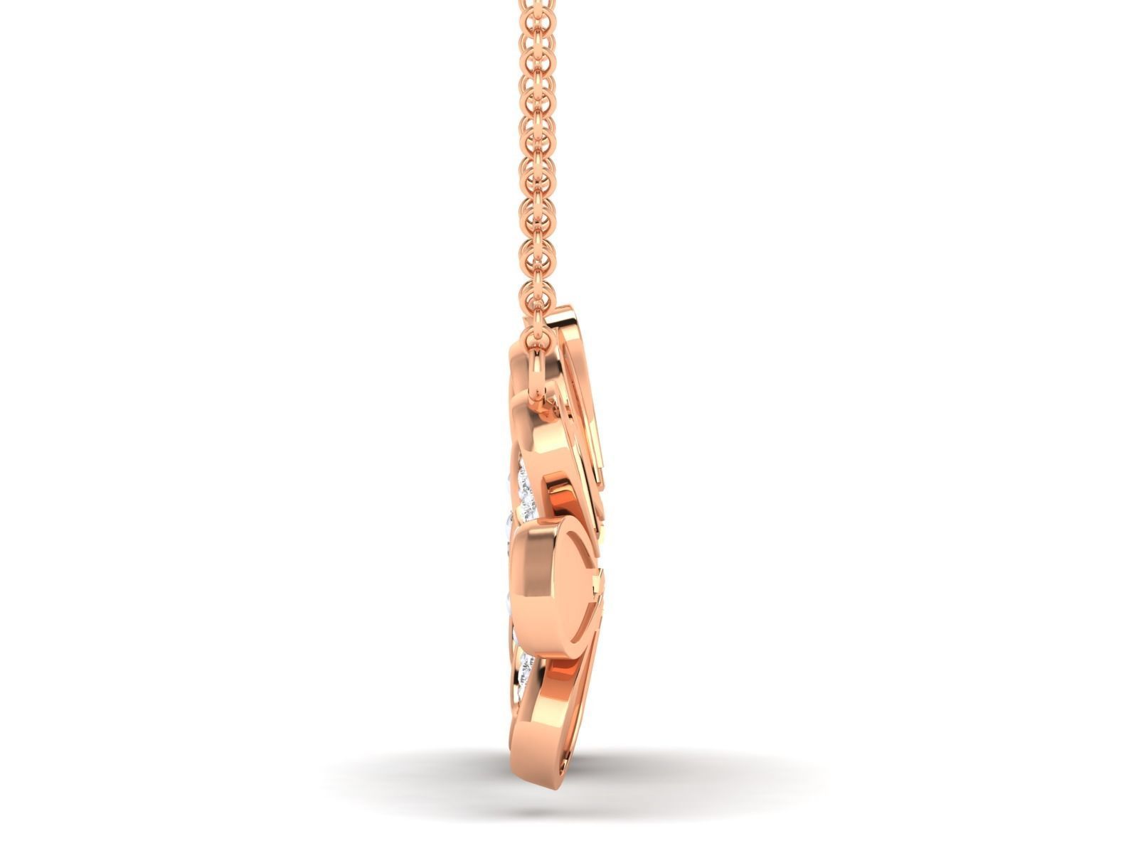 Women flower necklace pendant 3dm stl render detail 3D print model_5