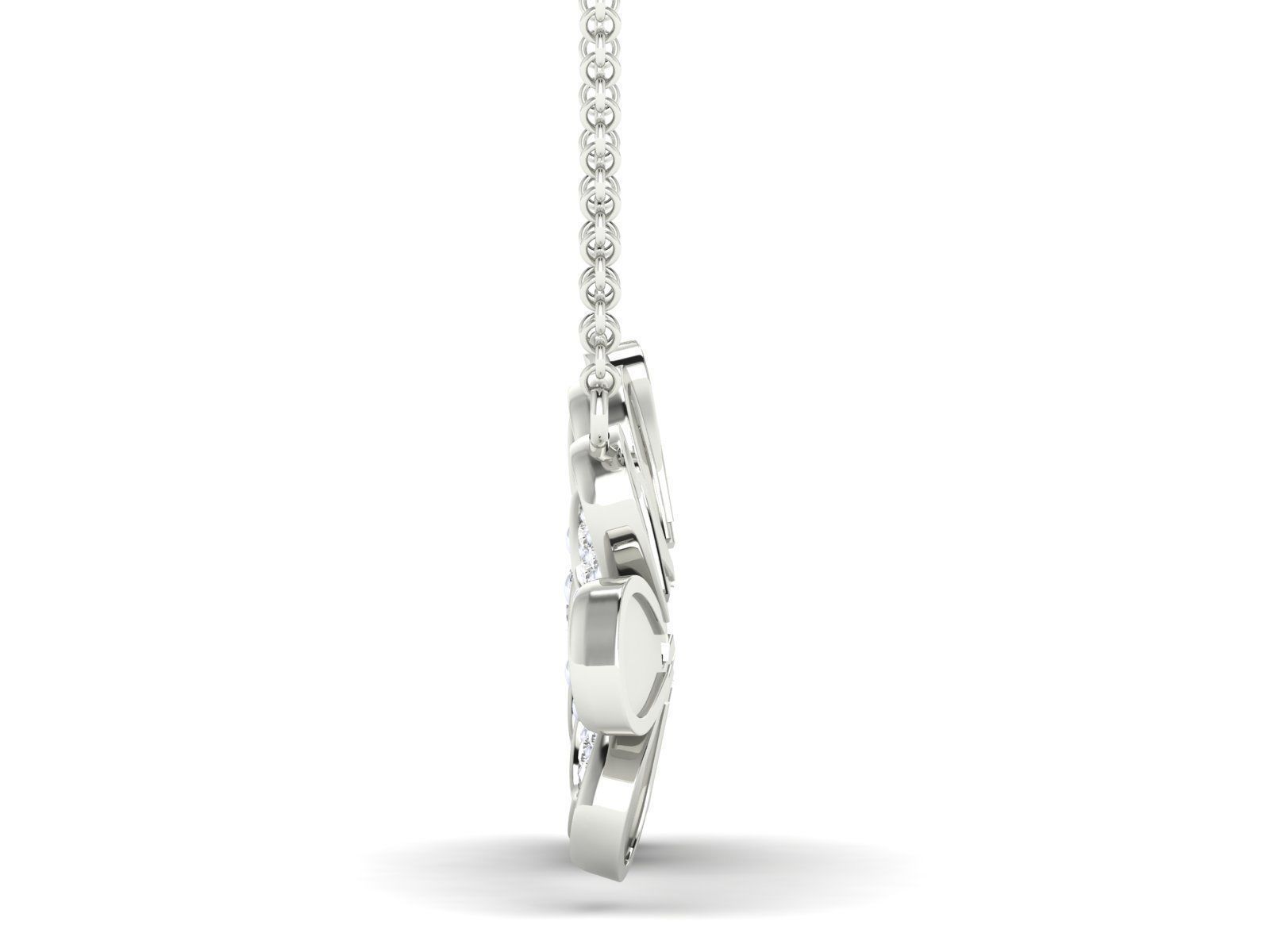 Women flower necklace pendant 3dm stl render detail 3D print model_10