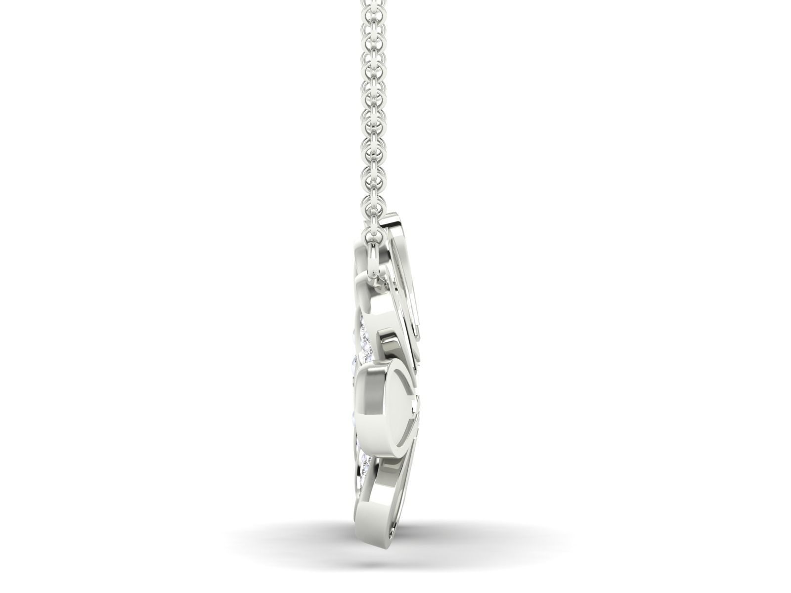 Women flower necklace pendant 3dm stl render detail 3D print model_11