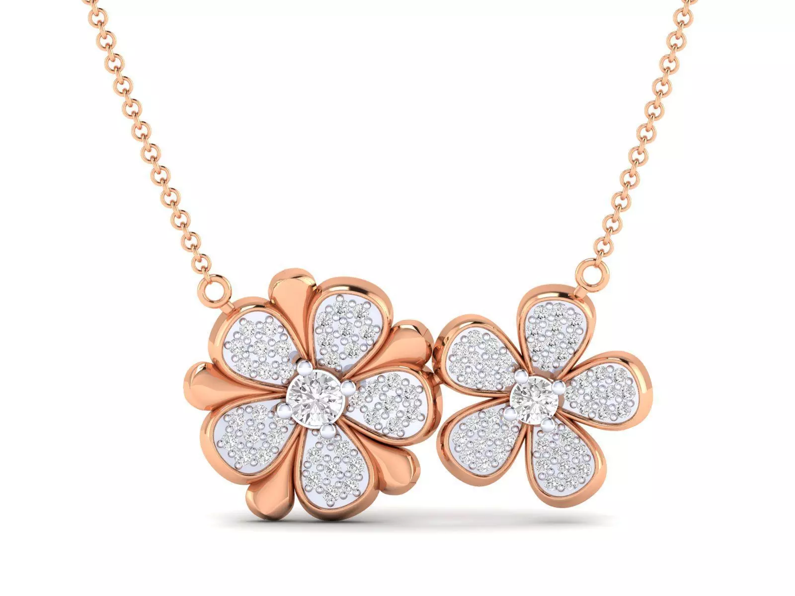 Women flower necklace pendant 3dm stl render detail 3D print model_0