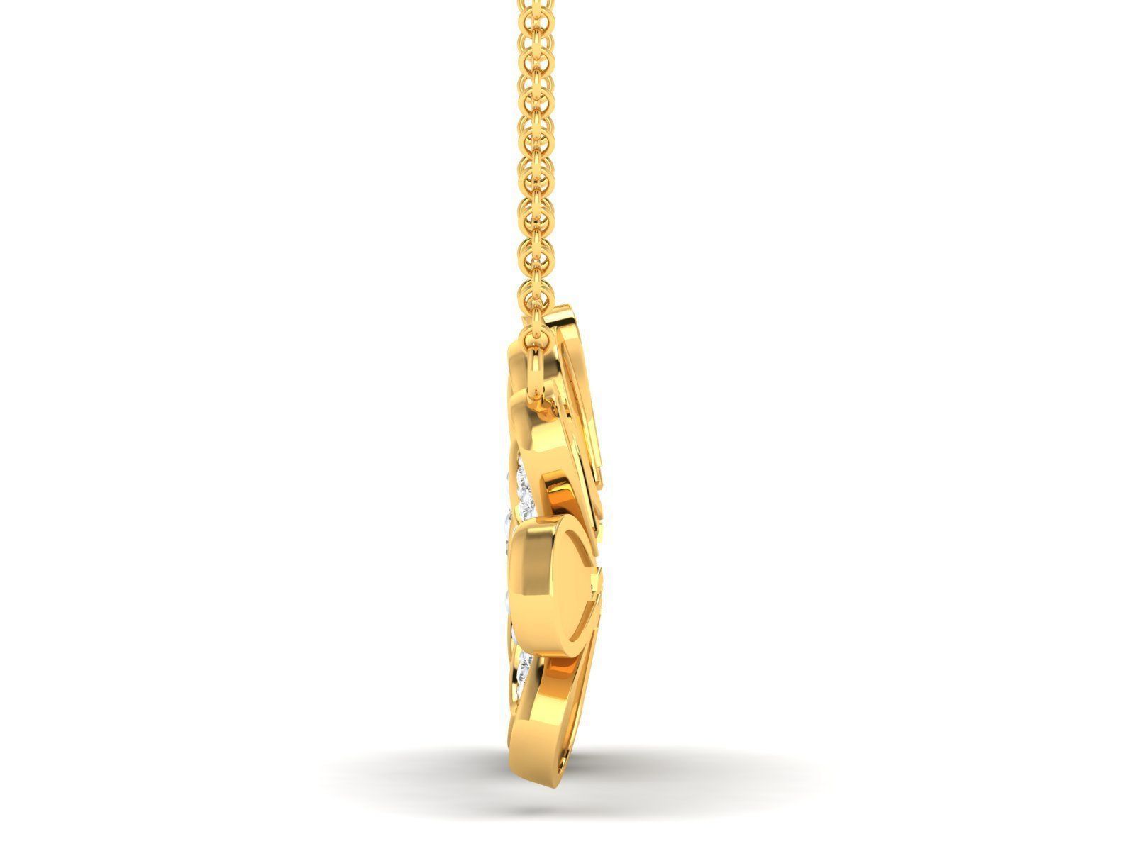 Women flower necklace pendant 3dm stl render detail 3D print model_16